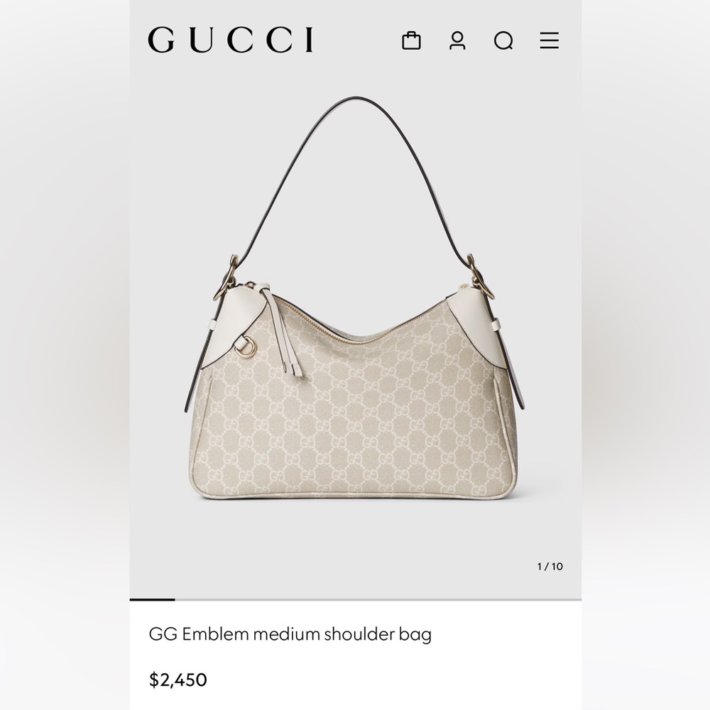 Gucci GG Emblem Medium Shoulder Bag